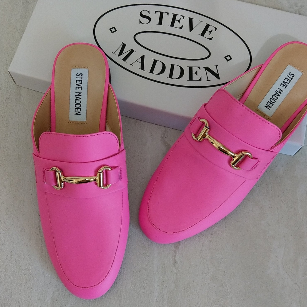 NIB Steve Madden ROYALS Neon Pink Loafers